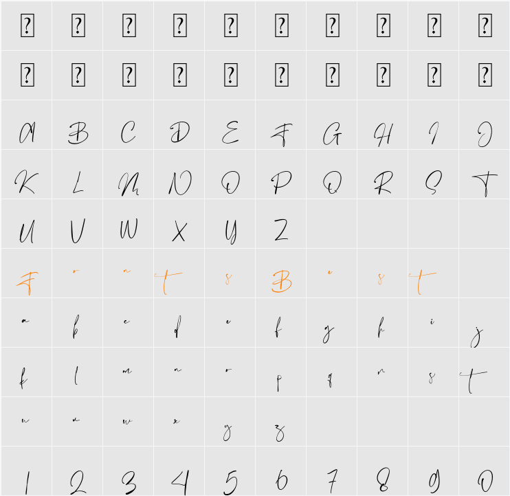 Ballison Character Map