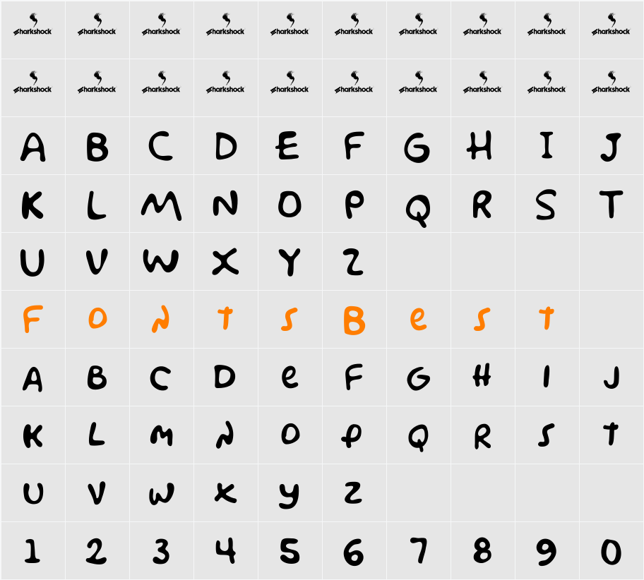 Simpsonfont Character Map