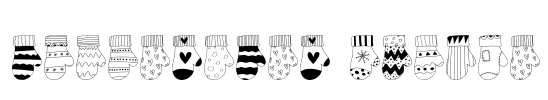 Christmast Gloves Font Image