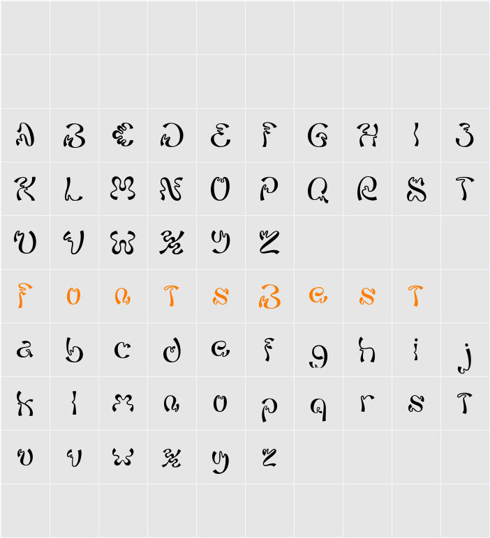 Sagira Character Map