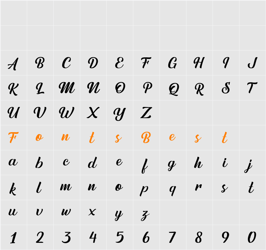 Austein Script Character Map