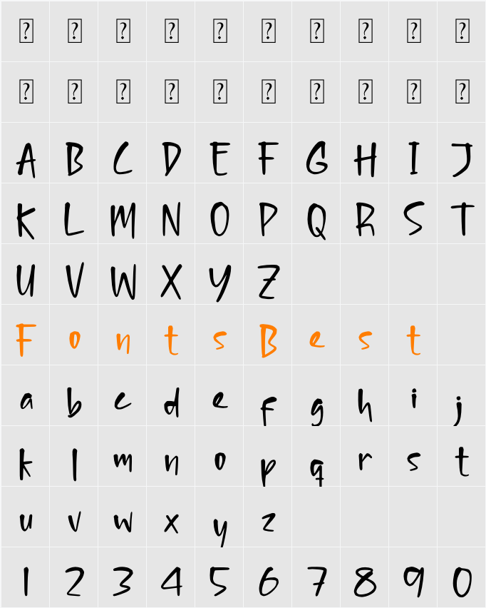 Acrhitech Character Map