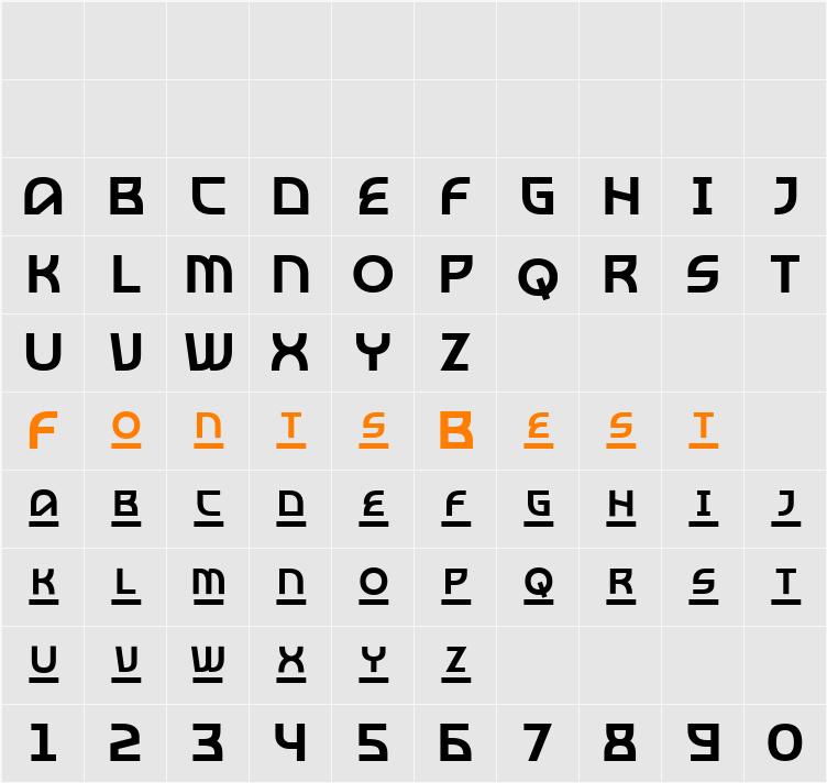 Obera Character Map