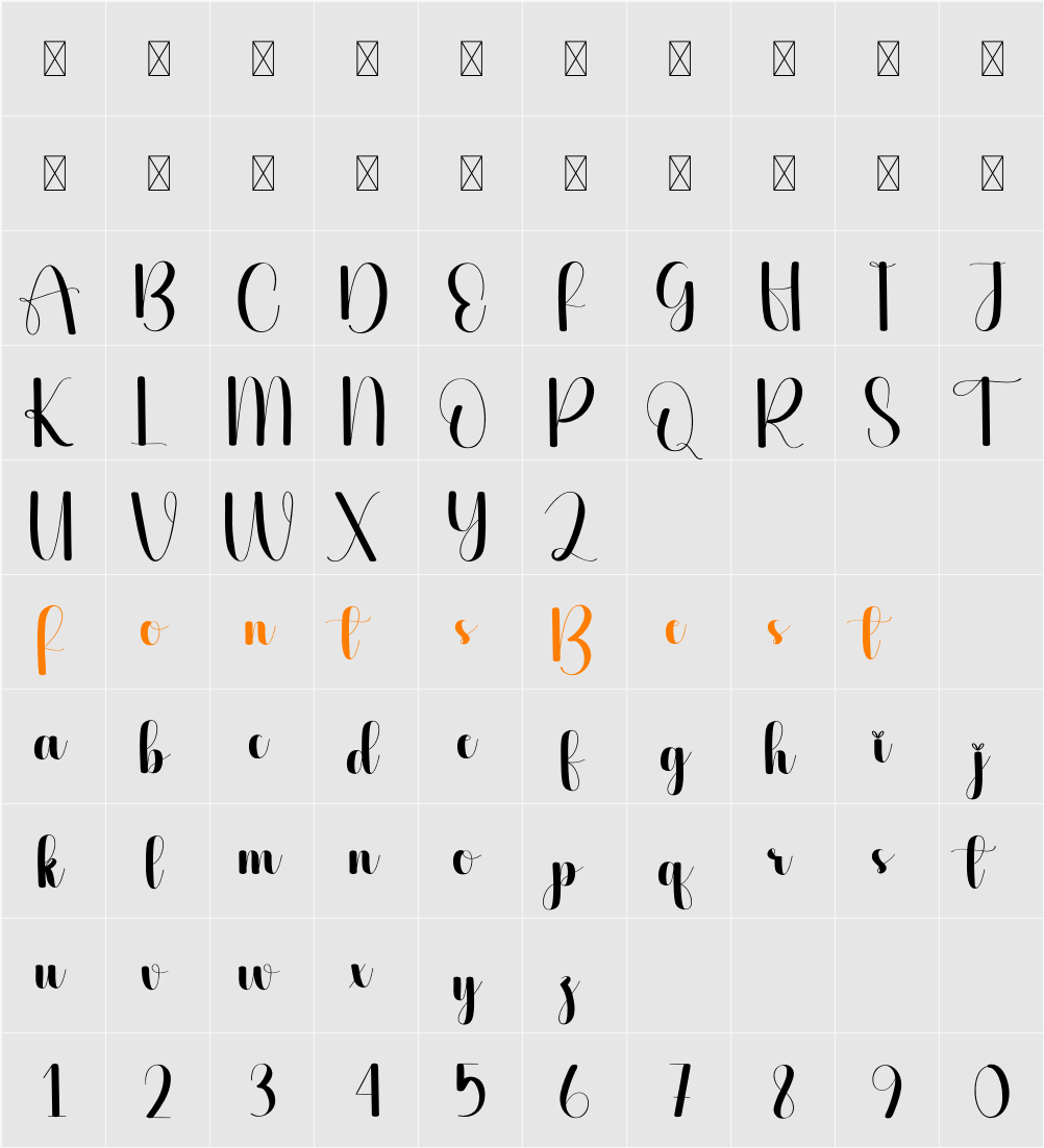 Anguished Character Map