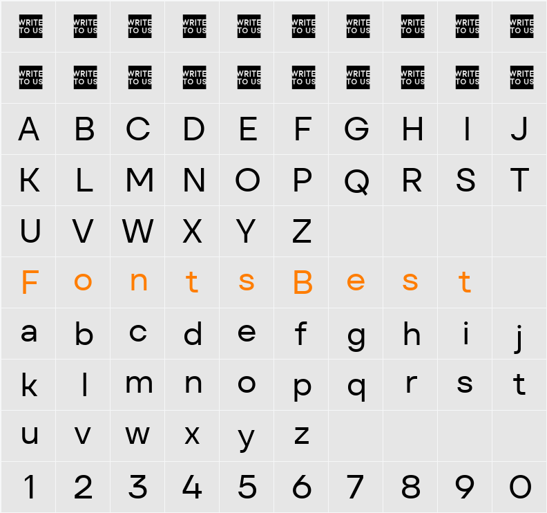 TT Firs Text Trial Normal Character Map