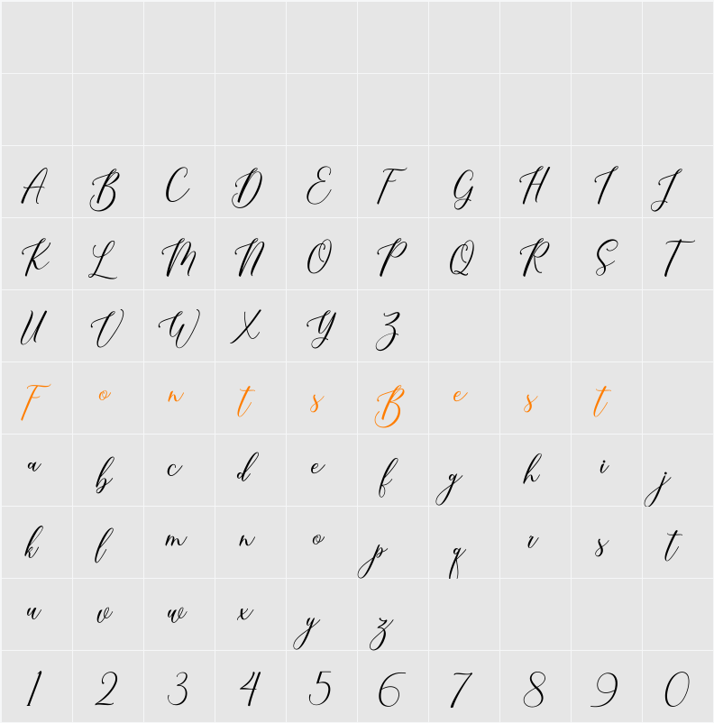 Bretallia Character Map