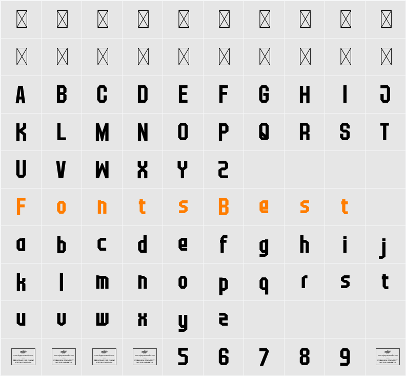 Brook Free Character Map