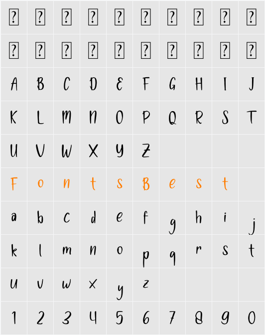 Fladive Character Map