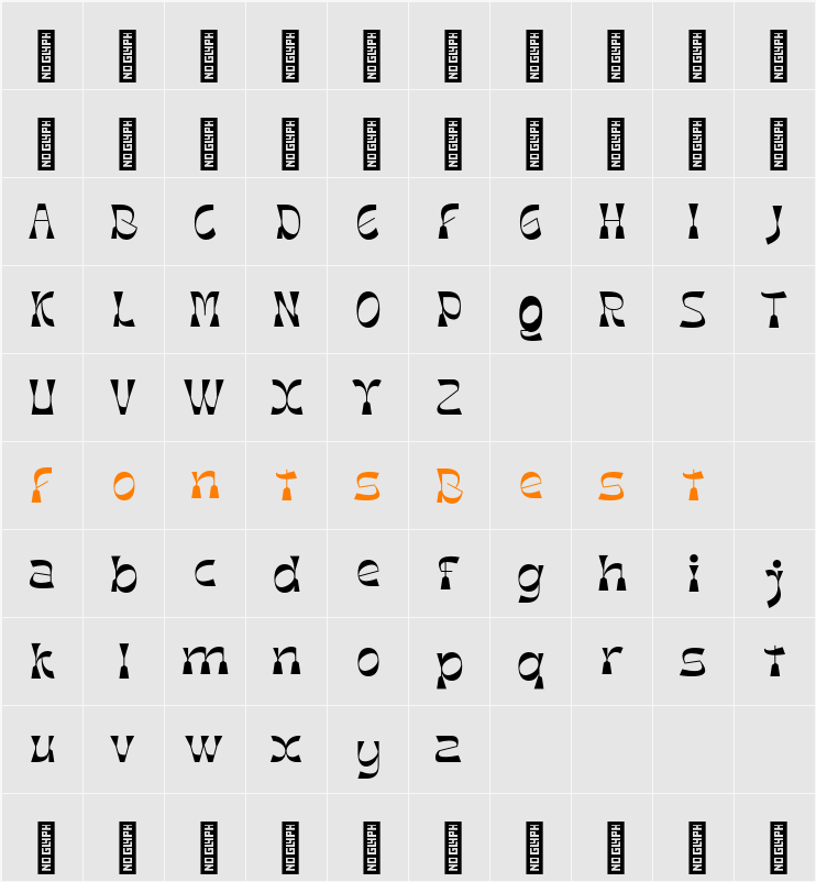 Retro Sugar - Demo Version Medium Character Map