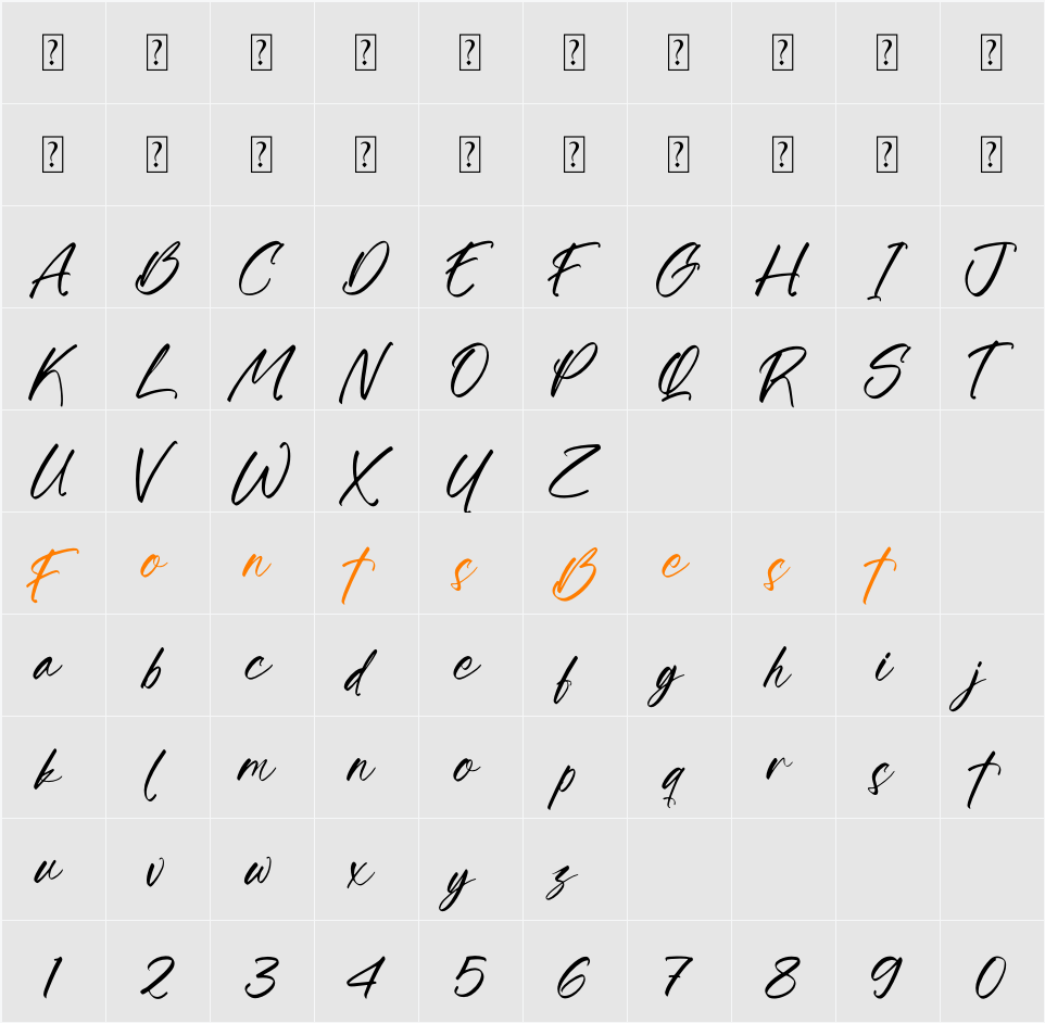 Gatmoley Character Map