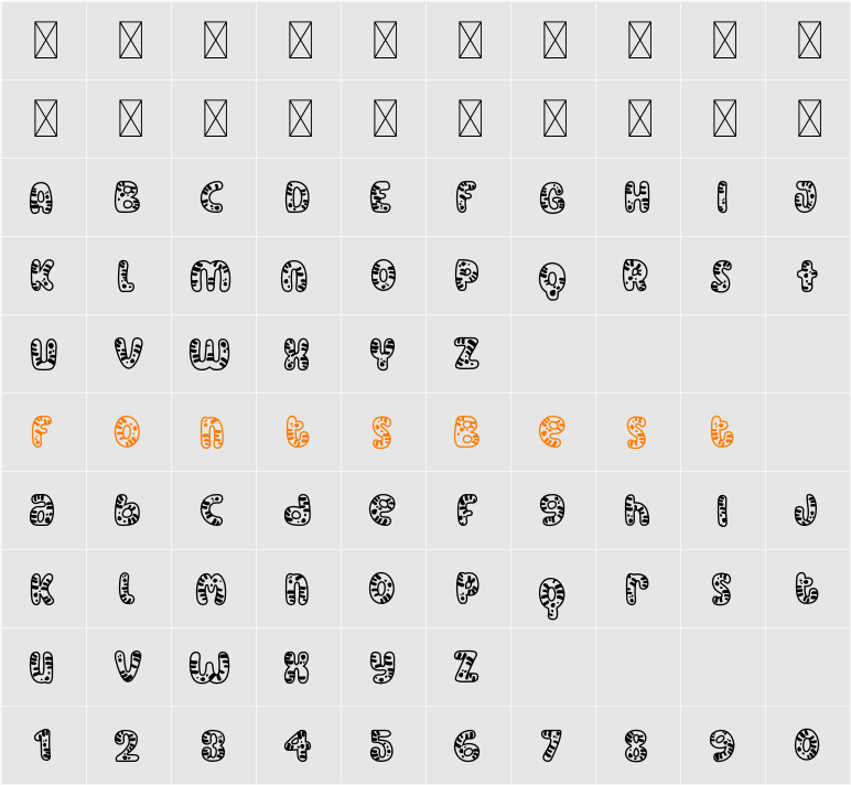 Monster Mash Dino 2 Character Map