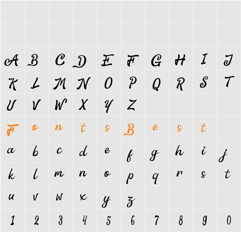 Anglena Character Map