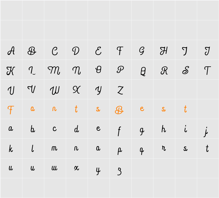 Xamire Character Map