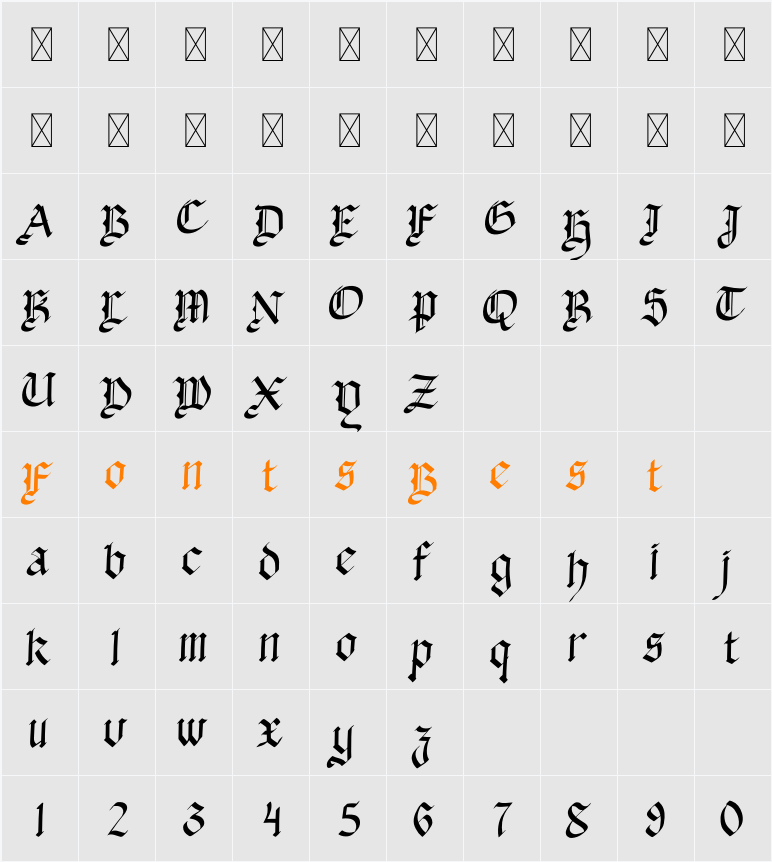 Wigtone - Free Trial Character Map