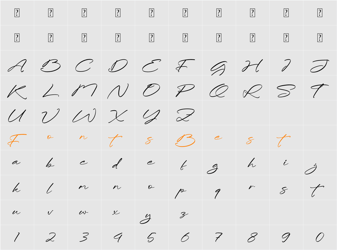 Thomasita Character Map