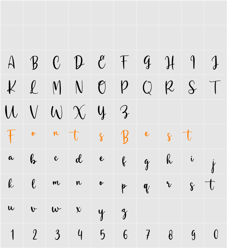 Bashinta Character Map