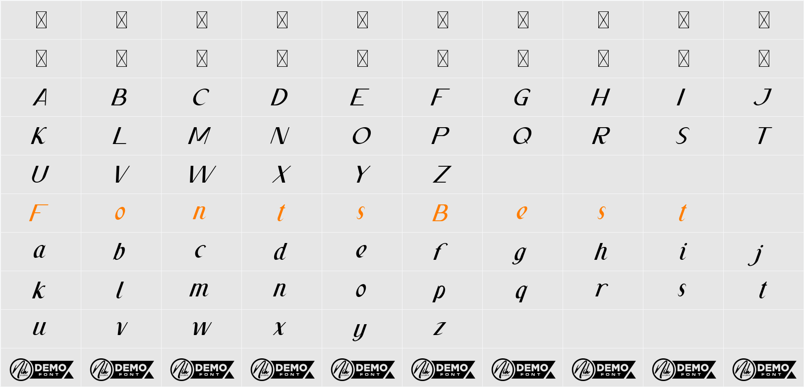 Classic Write Demo Character Map