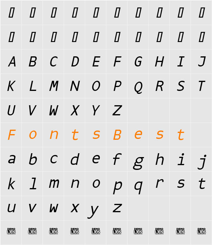 LJDS Sans Character Map