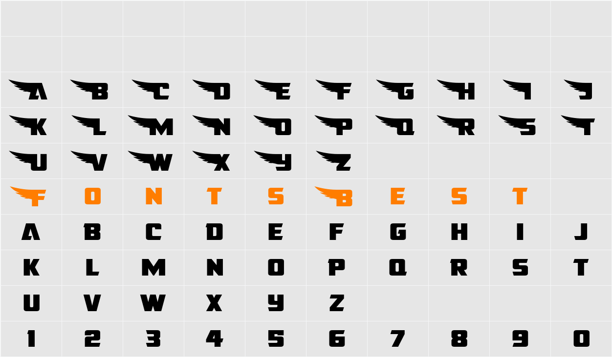 American Kestrel Straight Exp Character Map