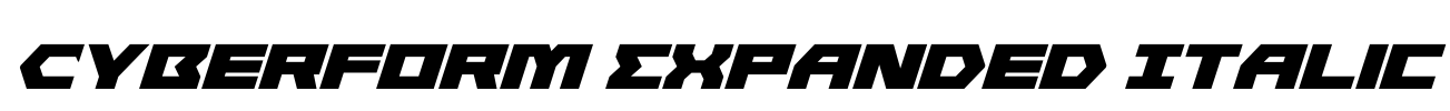 Cyberform Expanded Italic Font Image