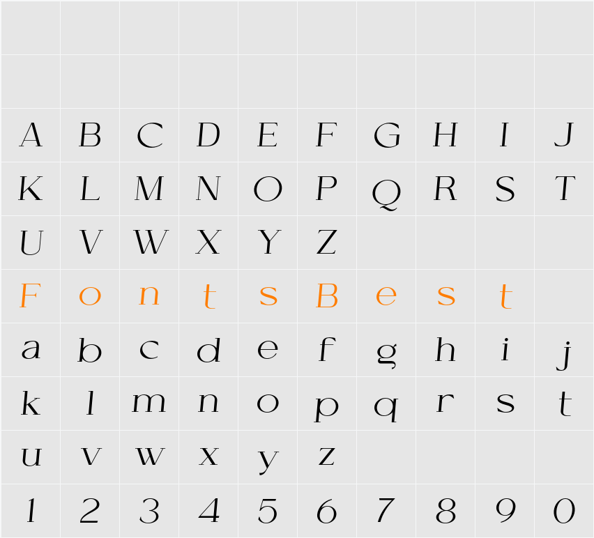 Cellofy Light SemExp Ita Character Map
