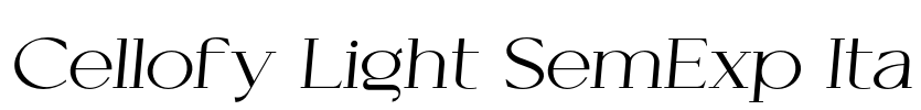 Cellofy Light SemExp Ita Font Image