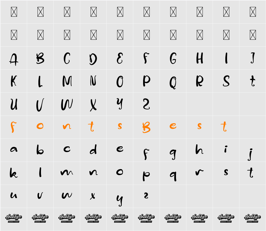 BerrySunriseDemo Character Map