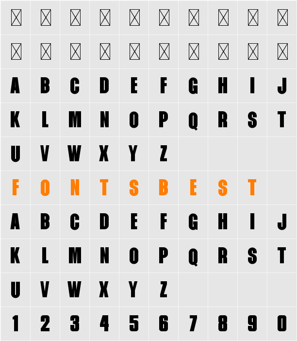 Takeup Character Map