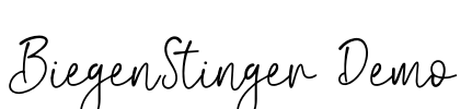 BiegenStinger Demo Font Image