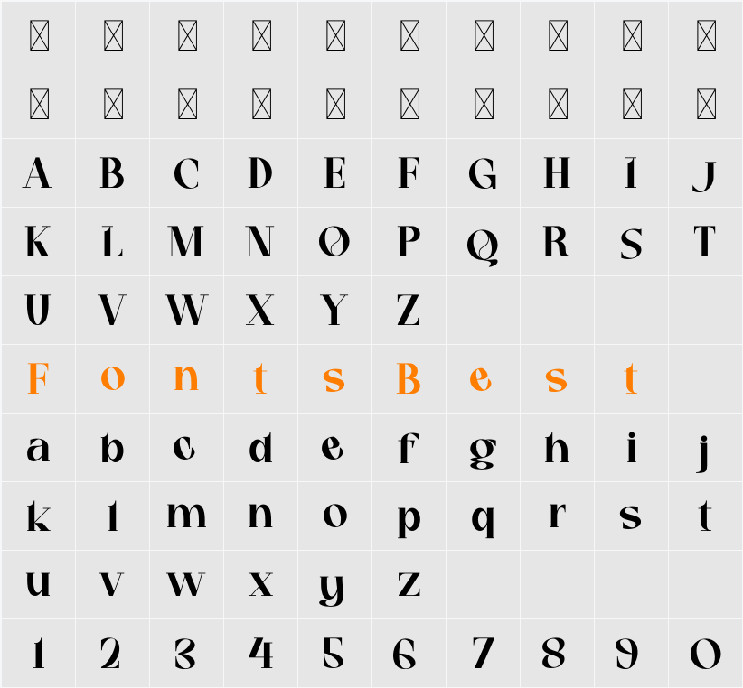 GELLIO Character Map