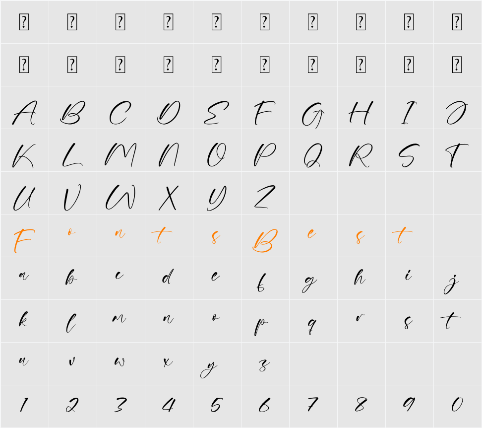 Genthome Special Character Map