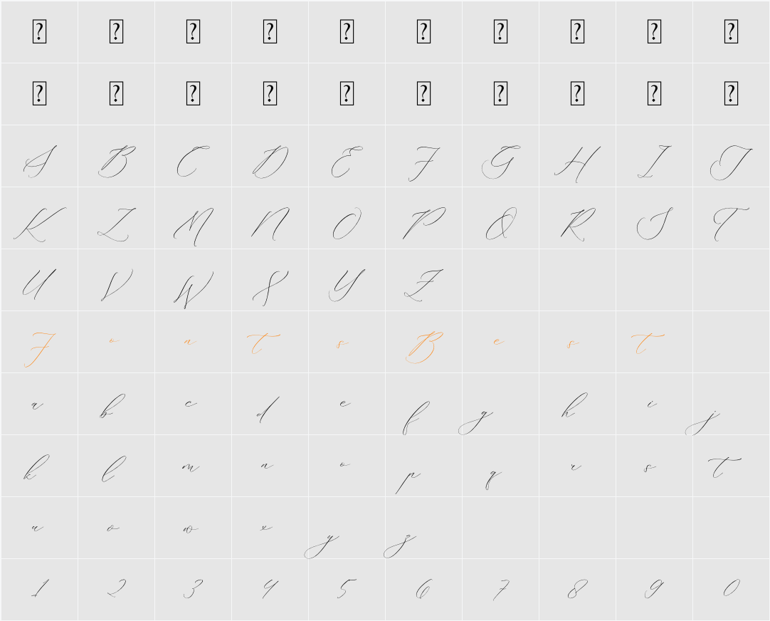 Delistian Valentine Character Map