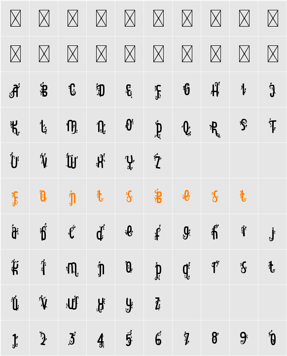 World Madly Tree 2 Character Map