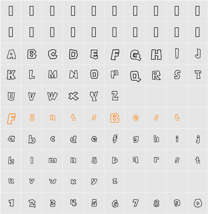 Roblox Font Character Map
