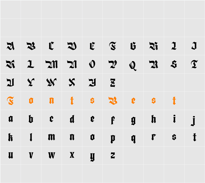Bladge Character Map