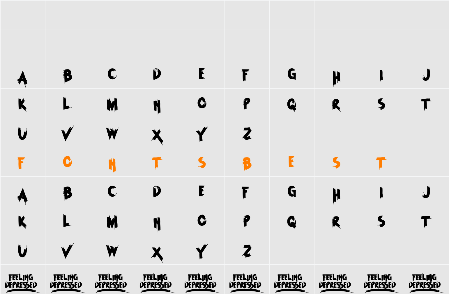FEELING DEPRESSED Character Map