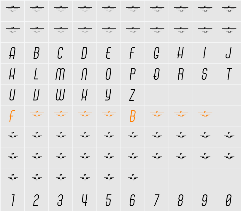 Air Americana DEMO Character Map