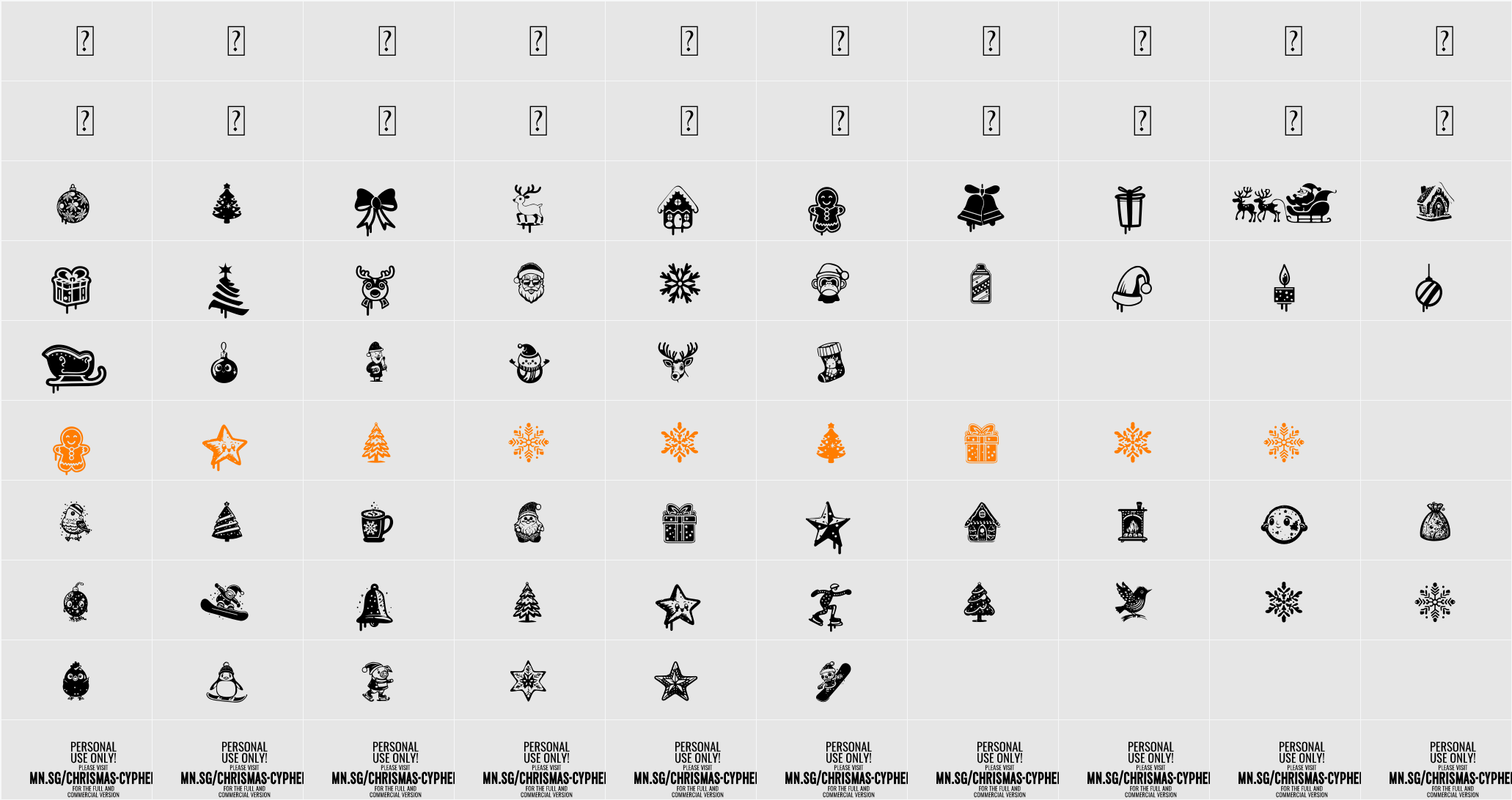Christmas Cypher Icon PERSONAL Character Map
