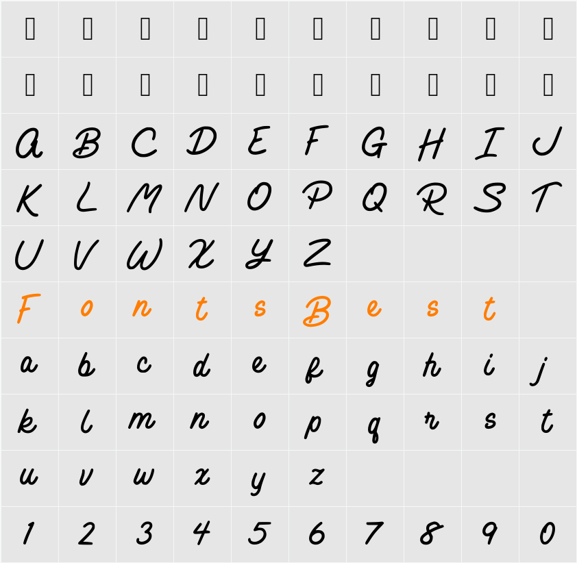 Sharper Marker Character Map