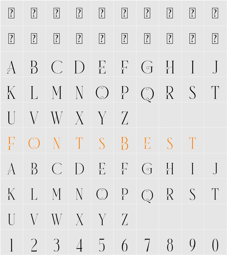 Wistern Character Map