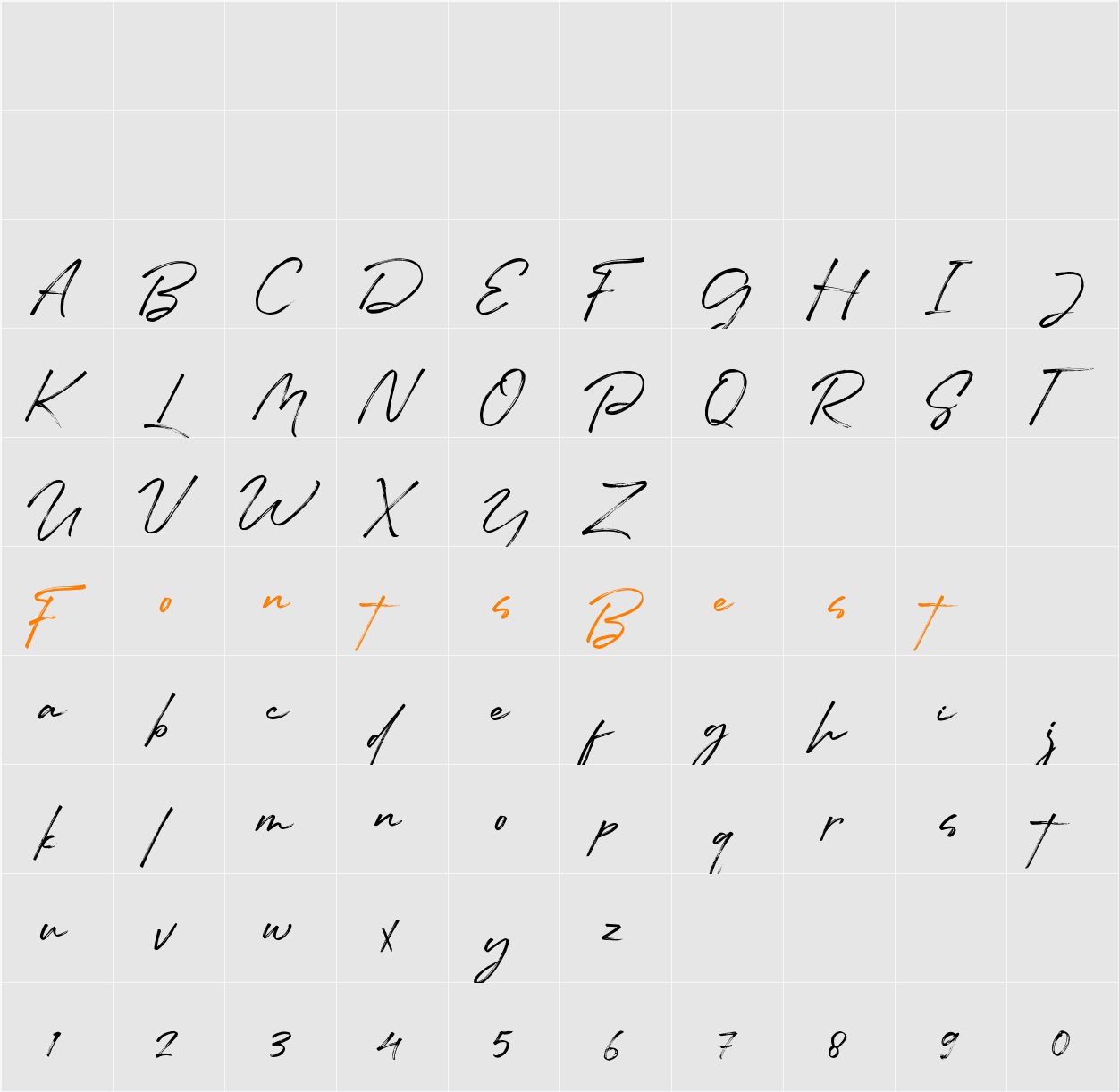 Handstand Character Map