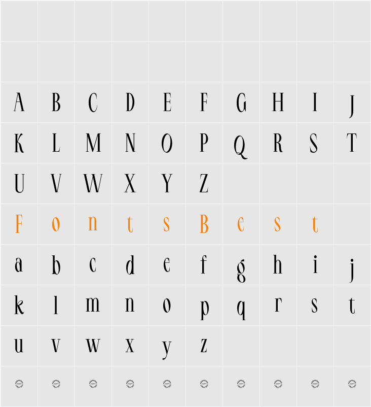 LT Serif Character Map