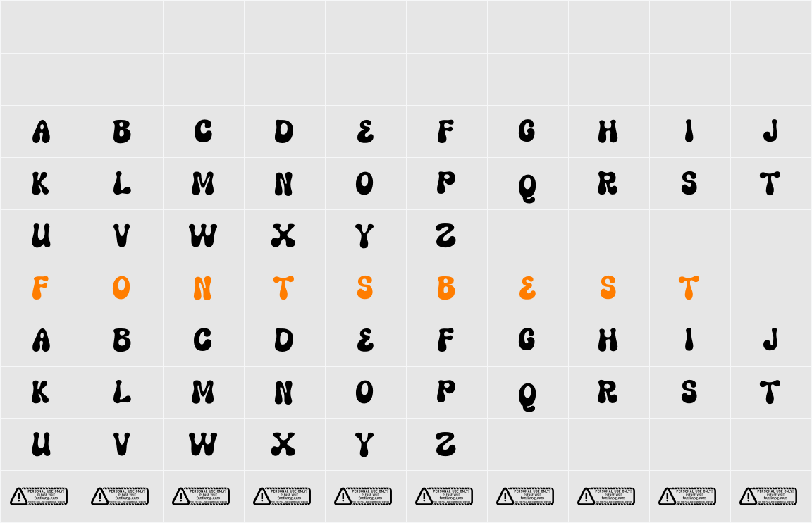 Boowlink PERSONAL USE ONLY! Character Map