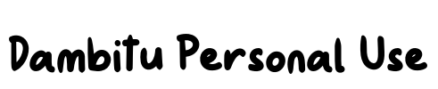 Dambitu Personal Use Font Image