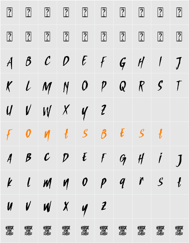 Wicked Brush Character Map