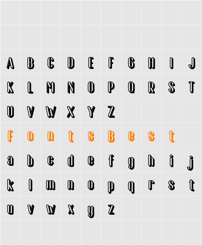 Espoir Rounded 3D Demo rudeRight Character Map