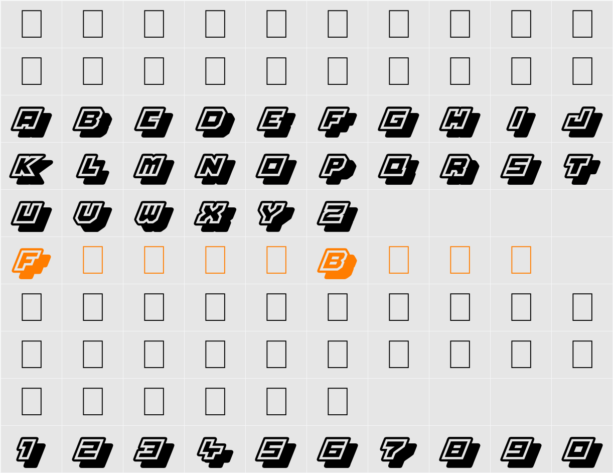 Platinum Sign Character Map