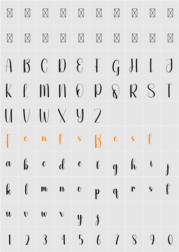 Blackbracelet Character Map