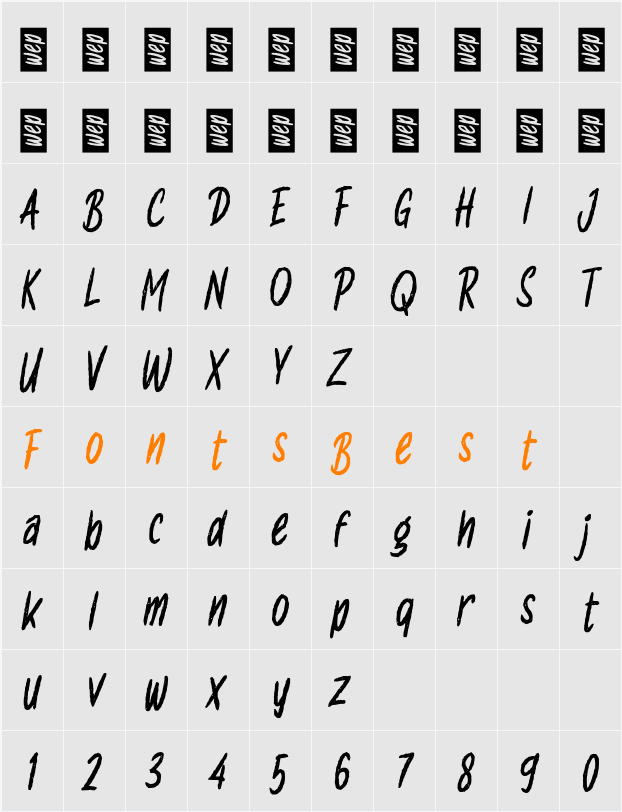 j Jati Diri Character Map