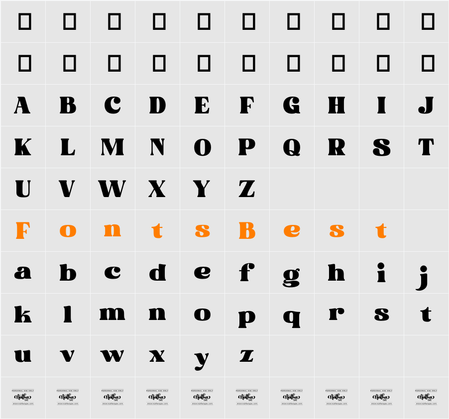 Bright Flicks Character Map